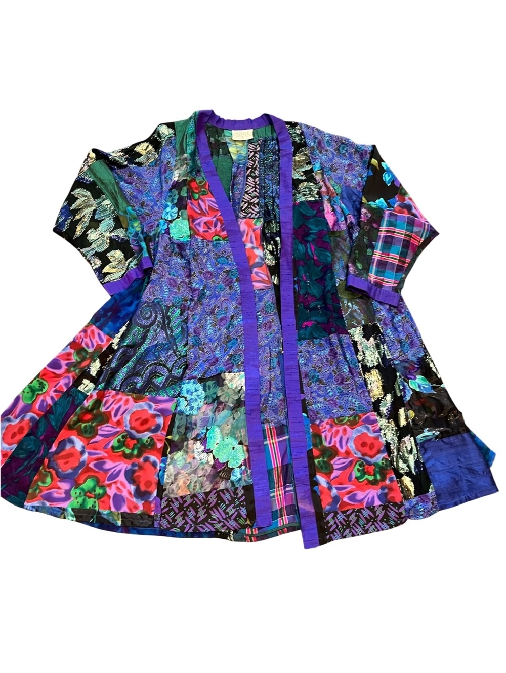 Maggie Shepherd patchwork open front women's duster